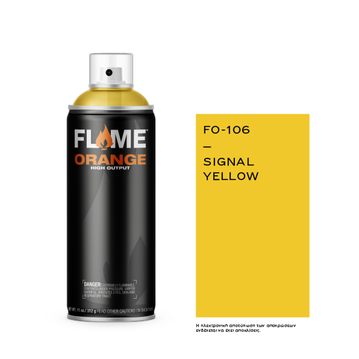 Spray Flame Orange 400ml, Signal Yellow